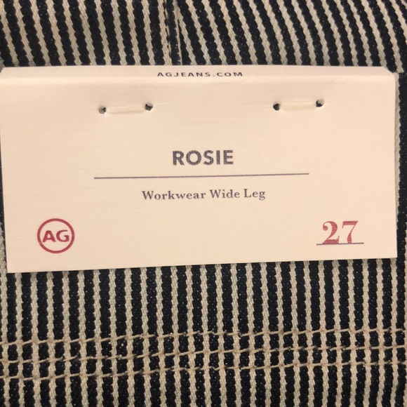 NWT AG 27 Rosie Workwear Wide Leg Striped Jeans - Picture 6 of 6